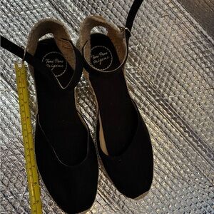 Black Espadrilles with Suede Finish and Flat Sole